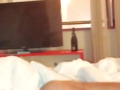 Nympho celebrates New Year with bottle of champagne-between her legs!