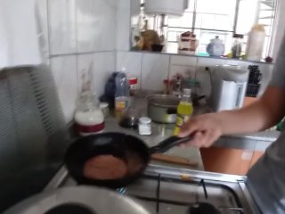 calentando en la cocina
