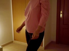 Stuffed belly pillow riding teaser