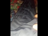 Nike Shorts get cum after getting pissed in