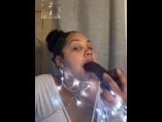 Preview 2 of Started the new year gagging on the dick 🍆 FULL VIDEO ON OF @LOVELYY.E
