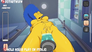 Marge Simpsons spuitend orgasme in de douche Hentai regel 34 - Hole House