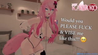 New Year Treat Catgirl CHAINS Her Hands Up And Gets FUCKED And VIBED Until She SQUIRTS