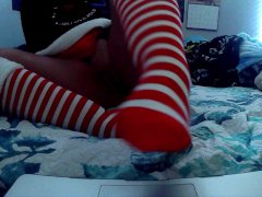 3rd day of XXXmas Naughty Footplay and Footjob with Stockings.mp4