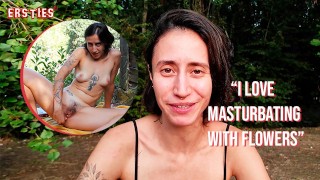 Rachel Enjoys Engaging In Outdoor Flower Masturbation
