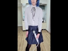 【女装】ぼざろ山田コスで黒ストッキングバイブオナニーBOCCHI THE ROCK Ryo Yamada cross-dressing cosplay with vibrator masturbati