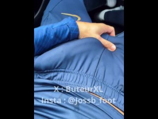 Young French Footballer Handjob in a Car.
