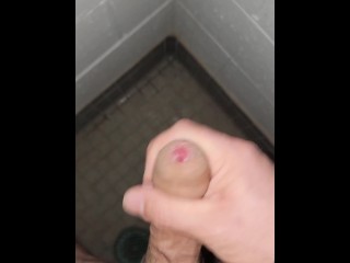 Latino Masturbating in a campus shower after workout