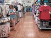 Preview 5 of Hot Mom Pulls Boobs Out In Supermarket | Sexy Wife Topless Public