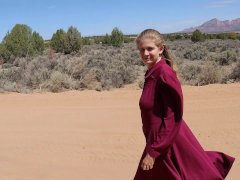 Hot FLDS Women Takes Dress Off & Masturbates In Public | Hot Babe In Prairie Dress
