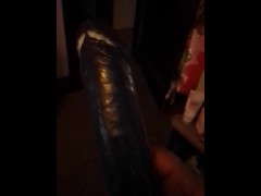 Ebony Dildo creaming
