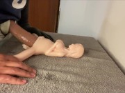 Preview 1 of MINI sex doll gets filled with cum after a big dick squirts large amount of milk from her pussy