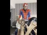 Preview 2 of Bestie Called Spider-Man Over To Drop Some P Off