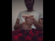 Preview 4 of Happy New Year's • Big Black Dick Squat & 2 Hand Stroking Cumshot