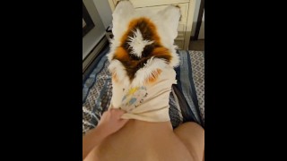 A Femboy's Cock Is Milked By A Furry With A Fat Ass No Condom