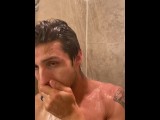 Sexy shower time with hot stud