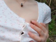 Preview 1 of Cute college slut naked her boobs naked her wet pussy 户外黑丝漏出