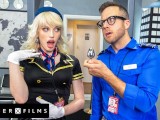 Cute Trans Stewardess Smashed By Kinky Guard - Izzy Wilde - GenderXFilms