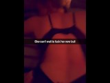 Cheating slut girlfriend excited for new bull