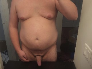 Smooth Cub Jerks off his Thick Cock with Cock Ring