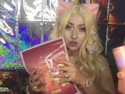Preview 1 of ASMR sexy barbie bimbo first time eating freezedried peachrings