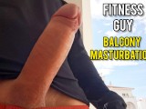 Hot Fitness guy Risks Public Exposure: Unforgettable Balcony big Cock Masturbation Almost Caught
