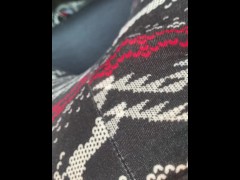 Daytime Female Public Masturbation - Waiting in parking lot of laundry mat fingering myself in car