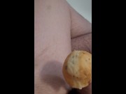 Preview 3 of Chubby boy cums in a donut and eats it