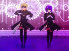 【MMD Hololive 4k/60fps】《Towa (常闇トワ) ~ Iroha (風真いろは)》~《愛包ダンスホール(Heart Pie Dancehall) HIMEHINA》