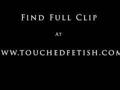 TouchedFetish – Latex OTK Spanking Slapping BDSM Sex fetish couple gagged whipped in rubber catsuit