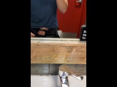 punching my balls in a public bathroom, almost got caught! - Screenshot 14 of 16 - Self Ball Busting
