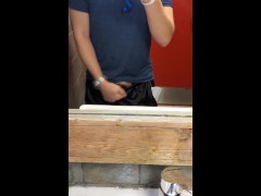 punching my balls in a public bathroom, almost got caught! - Screenshot 4 of 16 - Self Ball Busting