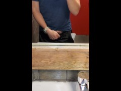 punching my balls in a public bathroom, almost got caught! - Screenshot 8 of 16 - Ballbusting