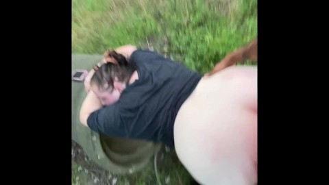 Another creampie in the woods for step sis