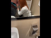 Preview 5 of Wife Swallows Load in a Public Bathroom