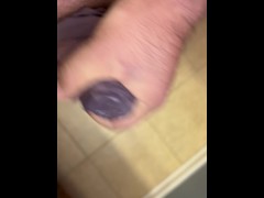 Dick releasing cum on purple panties