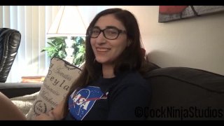Addy Shepherd's Shy Nerdy Little Step Sister Fucks Step Brother For A Trip To Space Camp