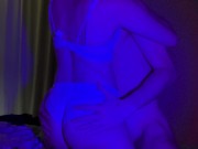 Preview 2 of Teens couple fucking in their room - he covered her juicy ass with cum