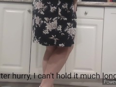 Desperately pissing panties while doing chores 9/16