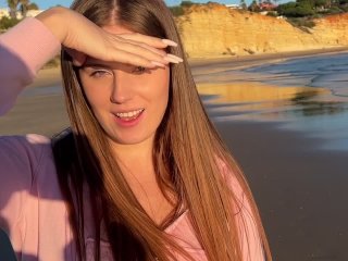 Screen Capture of Video Titled: Beach Adventure: Showed her breasts for 50€ on the beach in Portugal and continued in the hotel