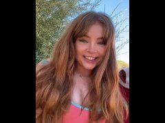 Redhead Cheerleader did a quick bouncy check