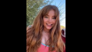 Redhead Cheerleader did a quick bouncy check