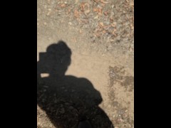 Writing a name with piss on a hiking trail