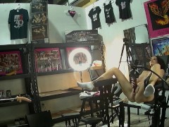 My WET ASS PUSSY ORGASMING HARD IN A GYNO CHAIR FROM AN EROSCILLATOR ON A HUGE CLIT. Rizin' Studio..