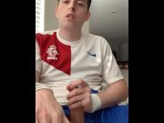 Preview 1 of Jerking off in soccer gear huge cock !