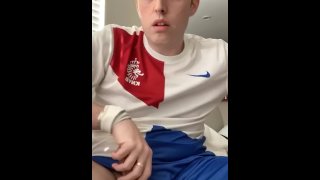 Huge Cock Jerking Off In Soccer Gear