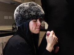 Luxurious Latina Mistress Milks BWC in her kitchen - seductive dirty talking handjob w/ big cumshot