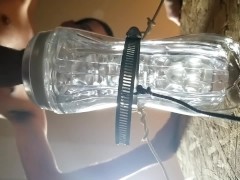 Trying out my new clear fleshlight!