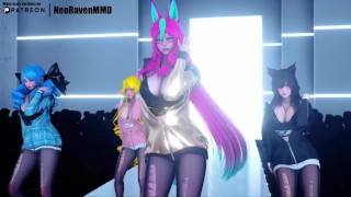 [MMD]BlackPink - Shut Down (Ahri/Xayah/Soraka/Gwen) [Clothed ver.]