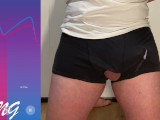 Huge hands free postate orgasm cumshot in underwear